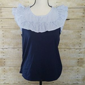 J. Crew Navy Blue Sleeveless Top. Size M